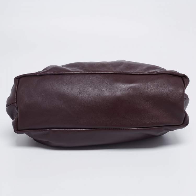 Pre Owned Mansur Gavriel Plum Leather Cloud Clutch 