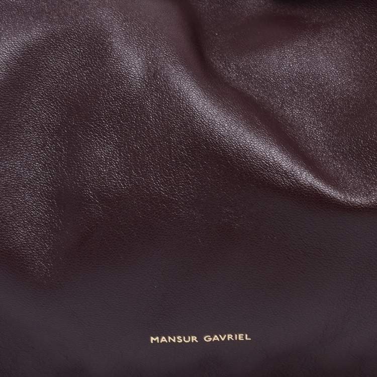 Pre Owned Mansur Gavriel Plum Leather Cloud Clutch 