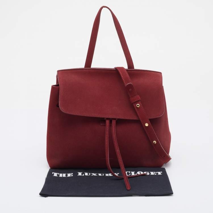 مملوكة مسبقًا Mansur Gavriel Burgundy Suede Lady Top Handle Bag