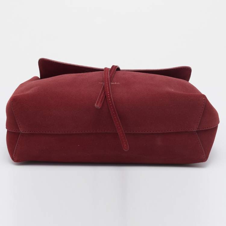 مملوكة مسبقًا Mansur Gavriel Burgundy Suede Lady Top Handle Bag
