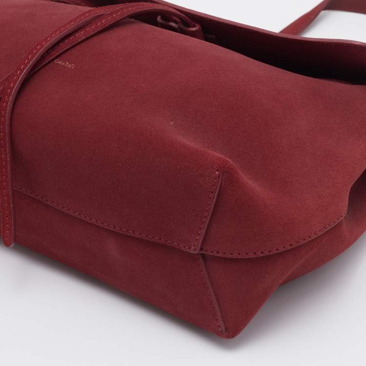 مملوكة مسبقًا Mansur Gavriel Burgundy Suede Lady Top Handle Bag