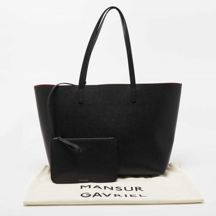 Pre Owned Mansur Gavriel Black Leather Large Shopper Tote