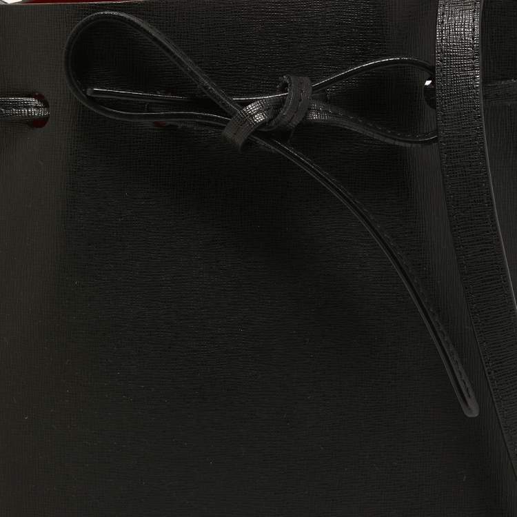 Pre Owned Mansur Gavriel Black leather Mini Bucket Bag