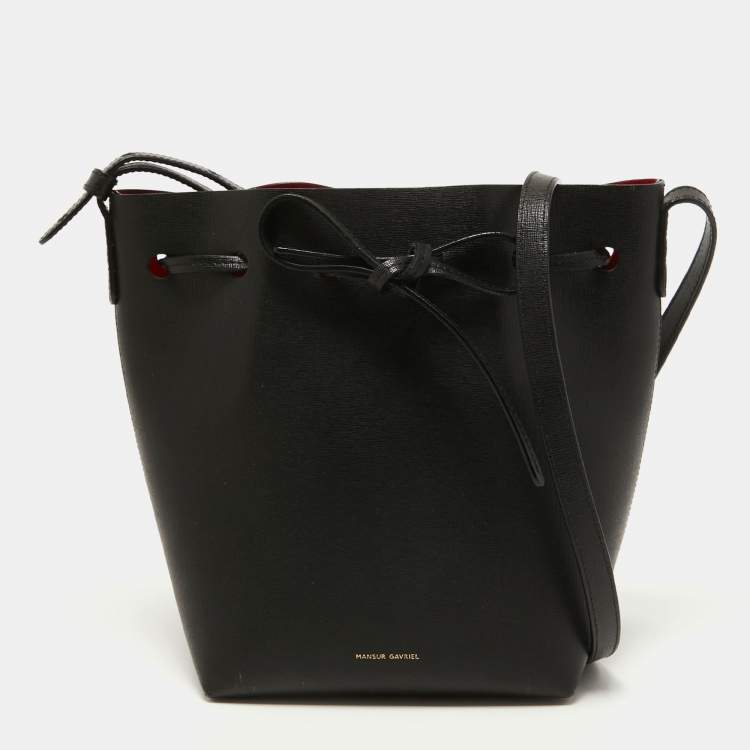 Mansur Gavriel Black Leather Bucket Bag One Size Mansur Gavriel | The  Luxury Closet