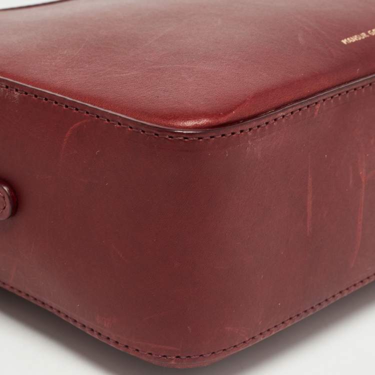 Pre Owned Mansur Gavriel Burgundy Leather Crossbody Bag