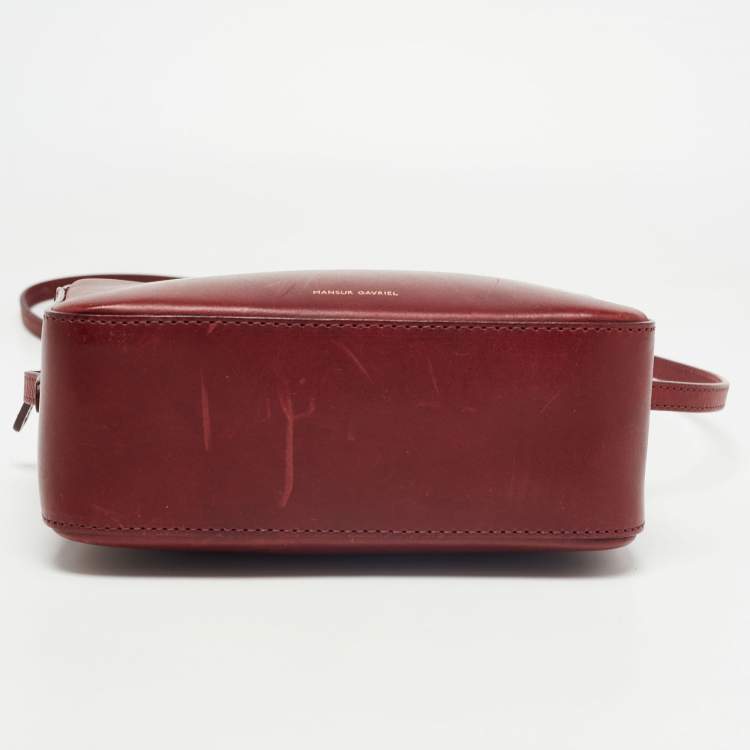 Pre Owned Mansur Gavriel Burgundy Leather Crossbody Bag