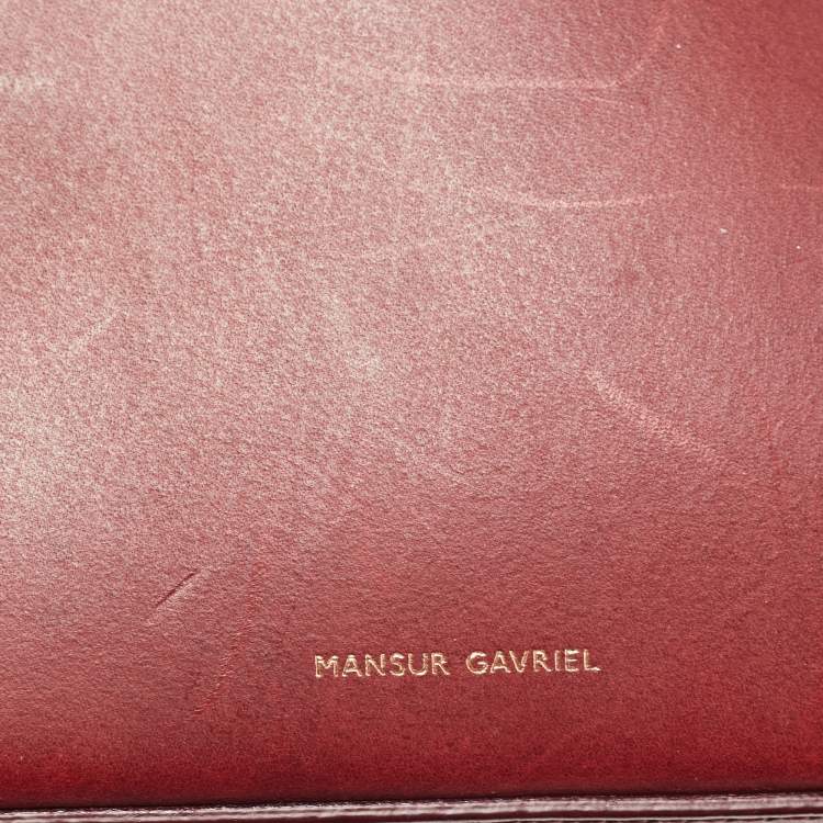 Pre Owned Mansur Gavriel Burgundy Leather Crossbody Bag