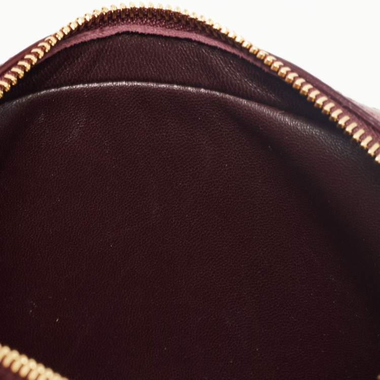 Pre Owned Mansur Gavriel Burgundy Leather Crossbody Bag