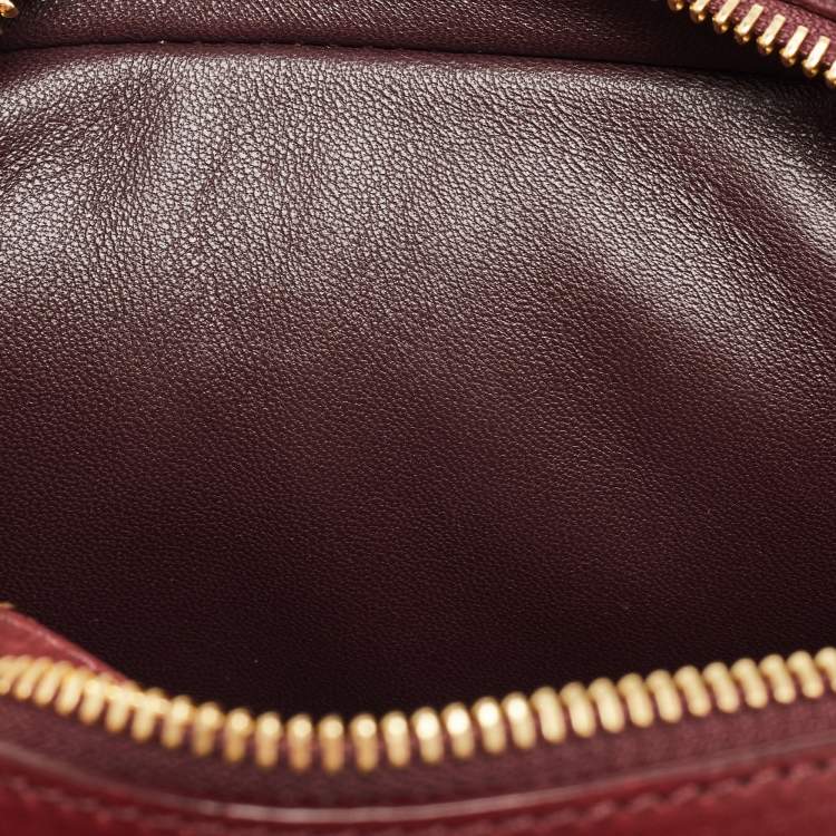 Pre Owned Mansur Gavriel Burgundy Leather Crossbody Bag