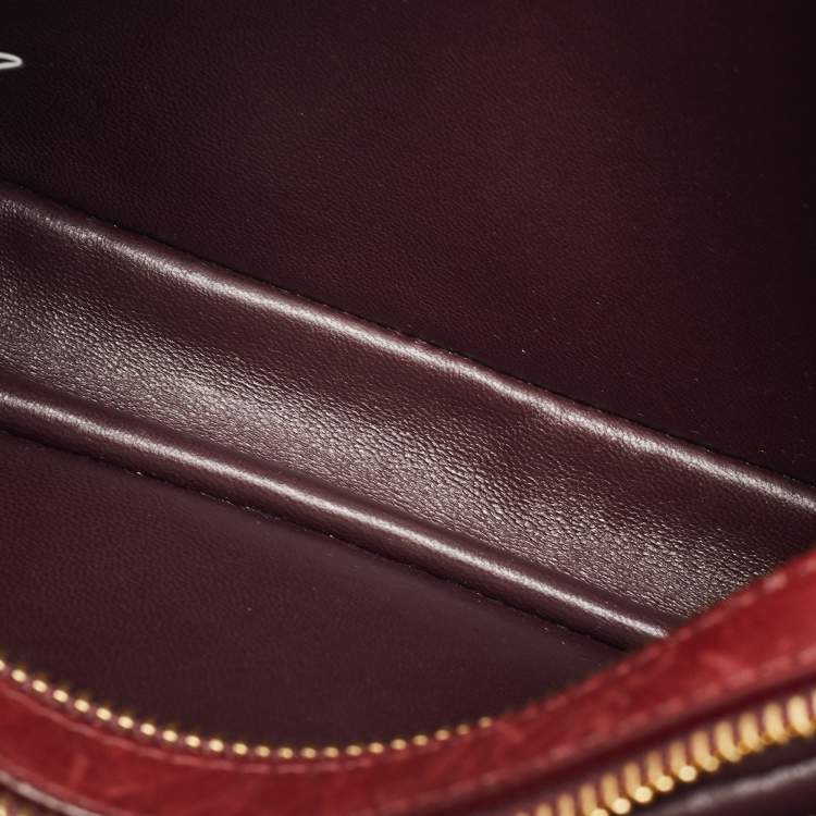 Pre Owned Mansur Gavriel Burgundy Leather Crossbody Bag