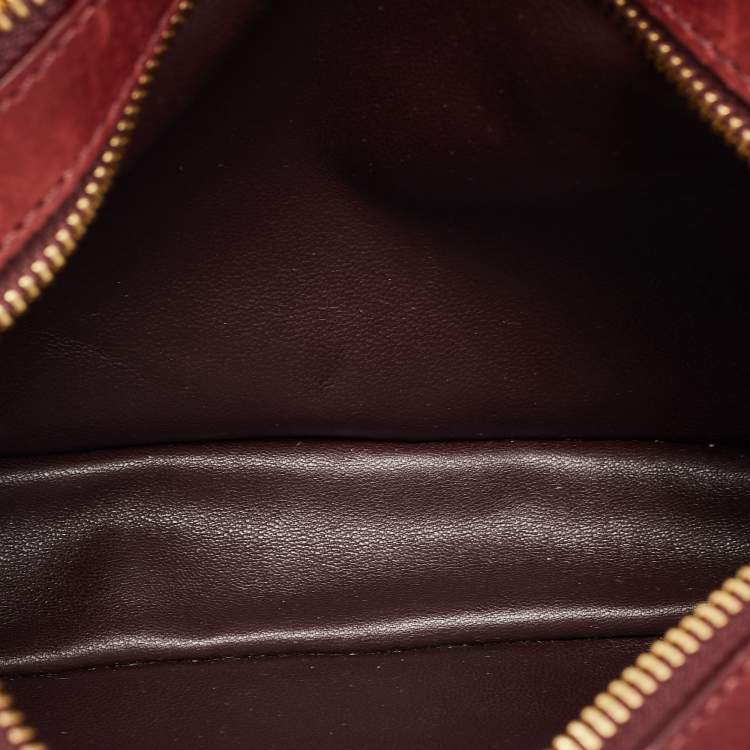 Pre Owned Mansur Gavriel Burgundy Leather Crossbody Bag