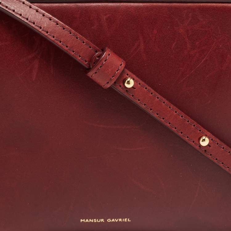 Pre Owned Mansur Gavriel Burgundy Leather Crossbody Bag