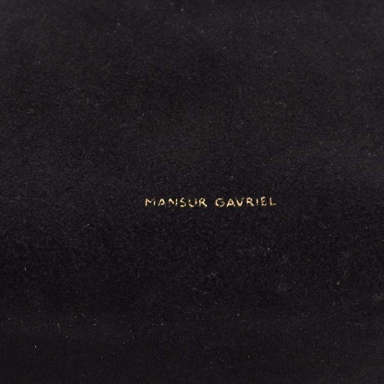 Pre Owned Mansur Gavriel Black Suede and Leather Bucket Drawstring Bag