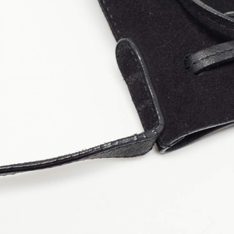Pre Owned Mansur Gavriel Black Suede and Leather Bucket Drawstring Bag