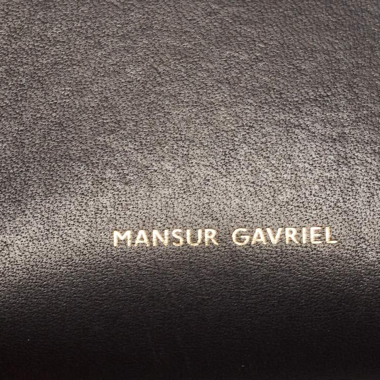 Pre Owned Mansur Gavriel Black Leather Bucket Drawstring Bag