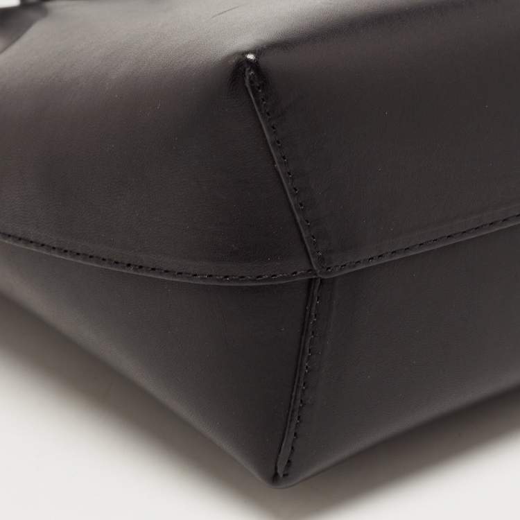 Pre Owned Mansur Gavriel Black Leather Bucket Drawstring Bag