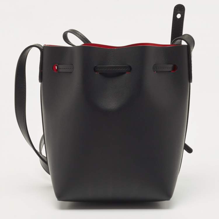 Pre Owned Mansur Gavriel Black Leather Mini Mini Bucket Bag