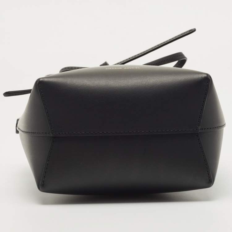 Pre Owned Mansur Gavriel Black Leather Mini Mini Bucket Bag