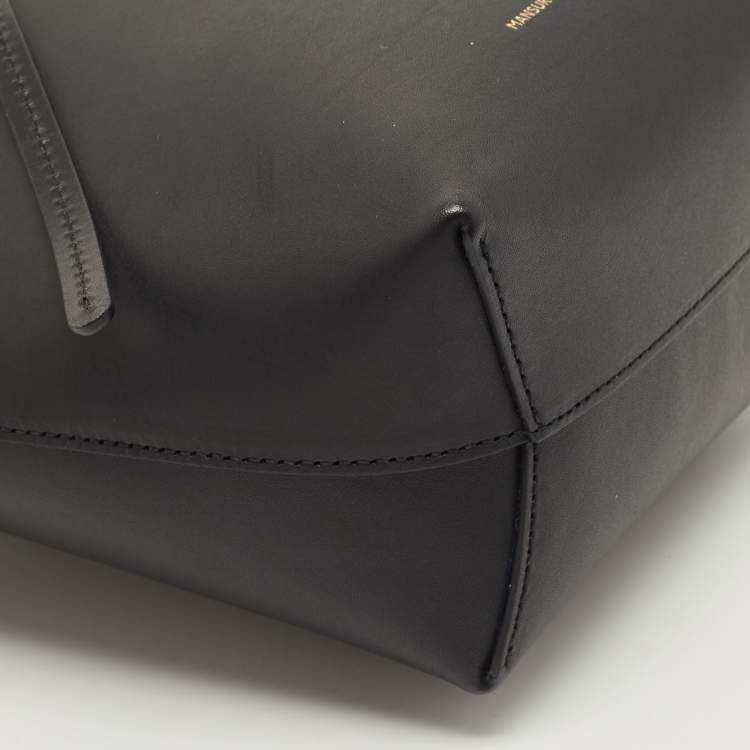 Pre Owned Mansur Gavriel Black Leather Mini Mini Bucket Bag