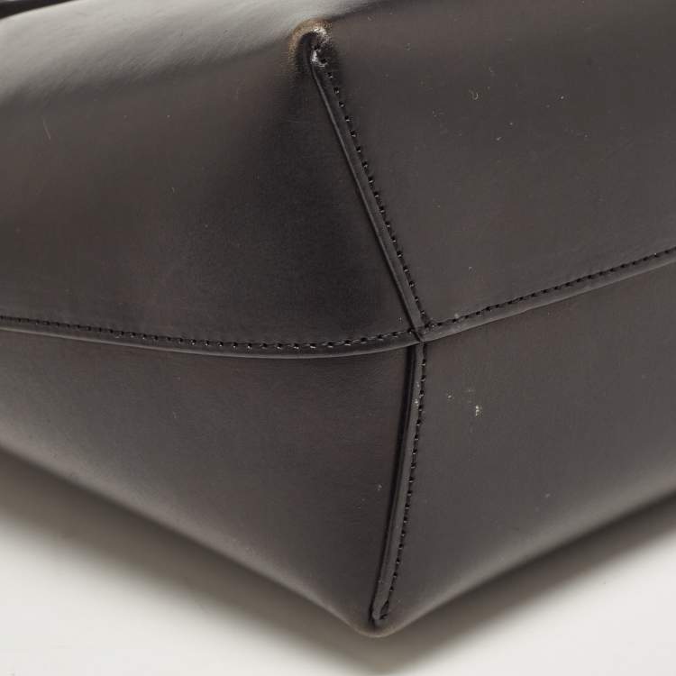 Pre Owned Mansur Gavriel Black Leather Drawstring Bucket Bag