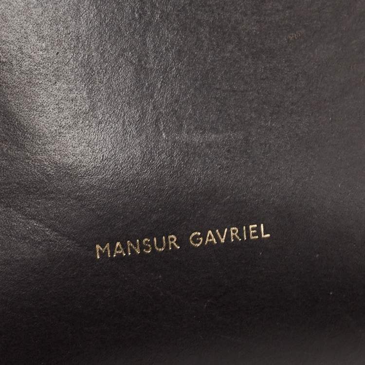 Pre Owned Mansur Gavriel Black Leather Drawstring Bucket Bag