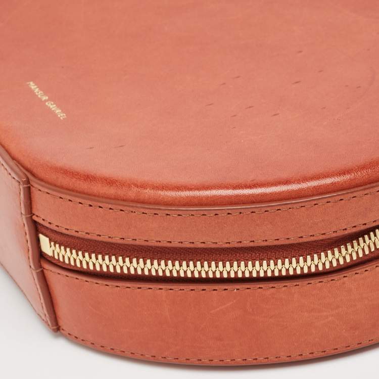 Pre Owned Mansur Gavriel Brown Leather Circle Crossbody Bag
