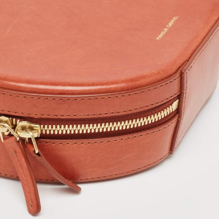 Pre Owned Mansur Gavriel Brown Leather Circle Crossbody Bag