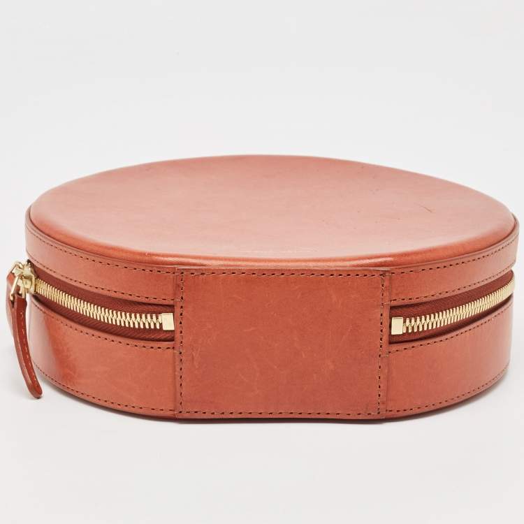 Pre Owned Mansur Gavriel Brown Leather Circle Crossbody Bag
