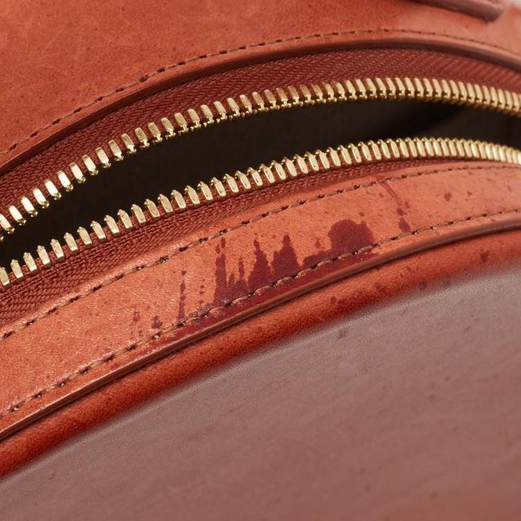 Pre Owned Mansur Gavriel Brown Leather Circle Crossbody Bag