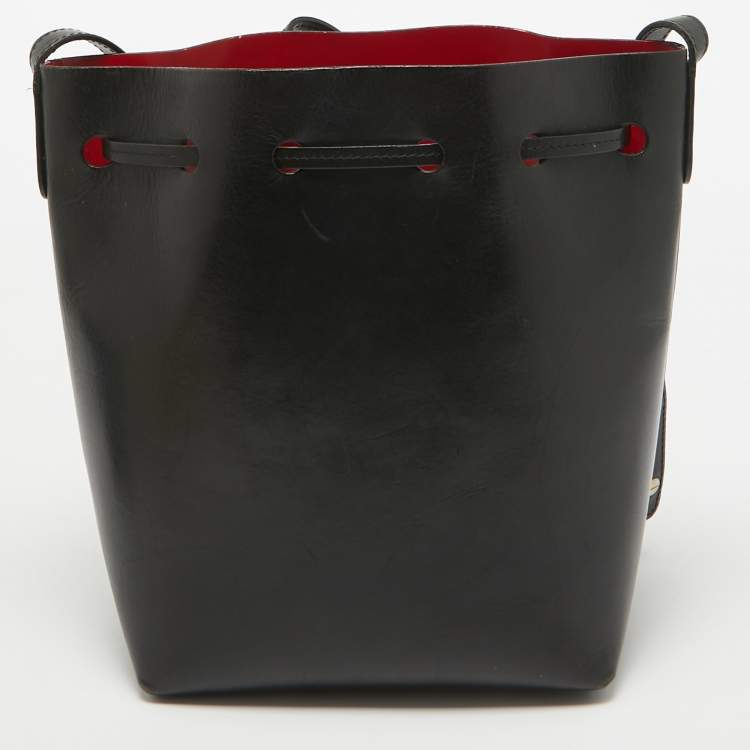 Pre Owned Mansur Gavriel Black Leather Mini Bucket Bag