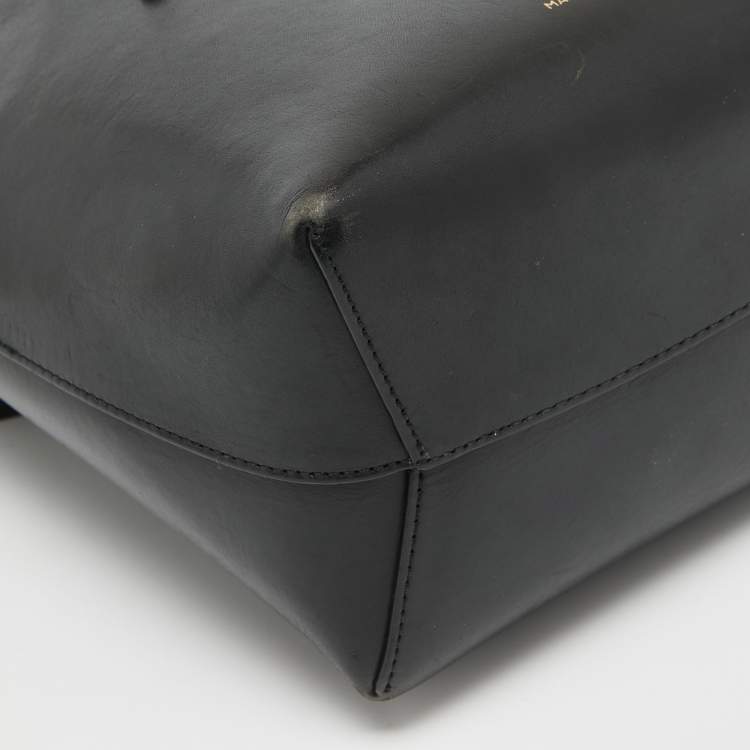Pre Owned Mansur Gavriel Black Leather Mini Bucket Bag