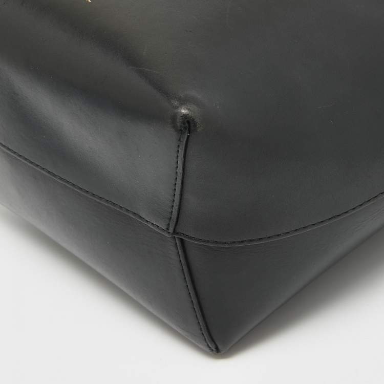 Pre Owned Mansur Gavriel Black Leather Mini Bucket Bag