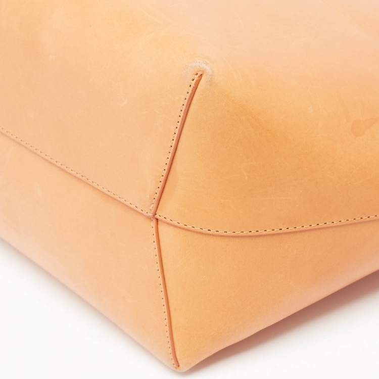 Pre Owned Mansur Gavriel Tan Leather Bucket Bag  