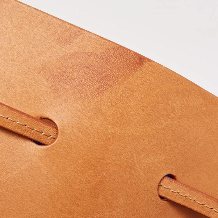 Pre Owned Mansur Gavriel Tan Leather Bucket Bag  