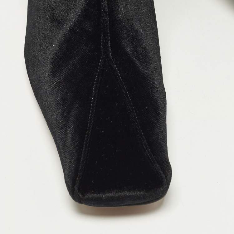 Pre Owned Manudieci Size 40 Black Velvet Knee Length Boots