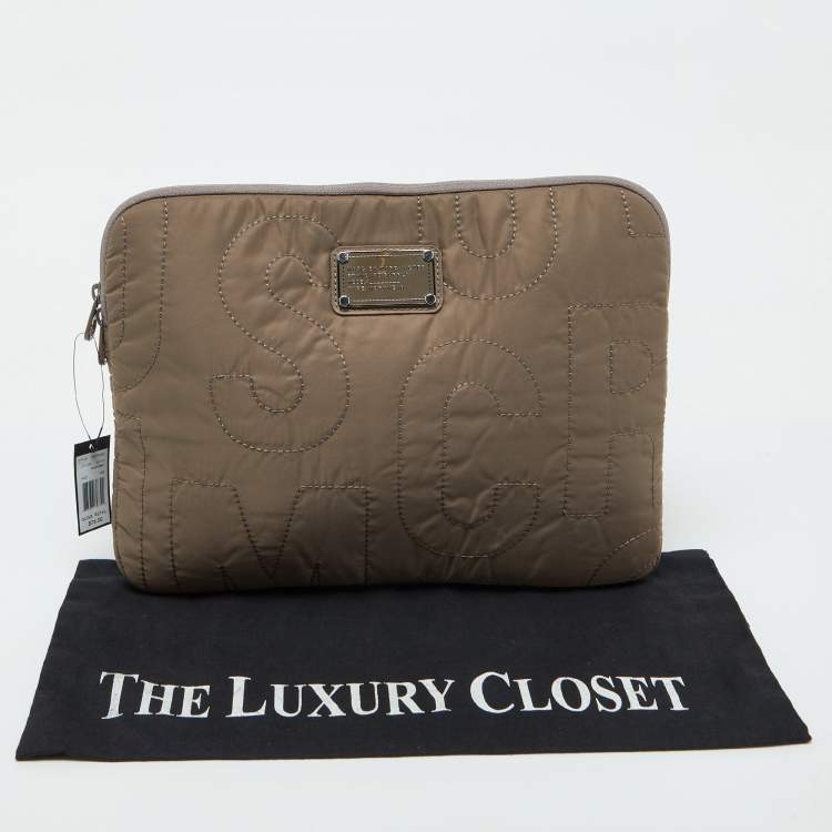 Pre Owned Marc By Marc Jacobs Quartz Grey Nylon Pretty 13'' Laptop Case