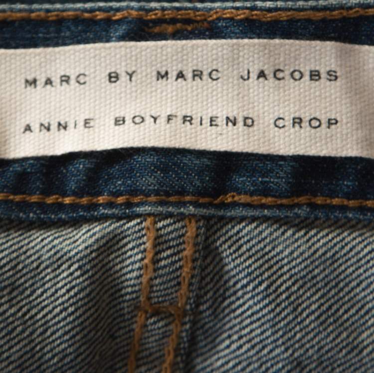 Pre Owned Marc by Marc Jacobs Blue Annie Boyfriend Crop Jeans M