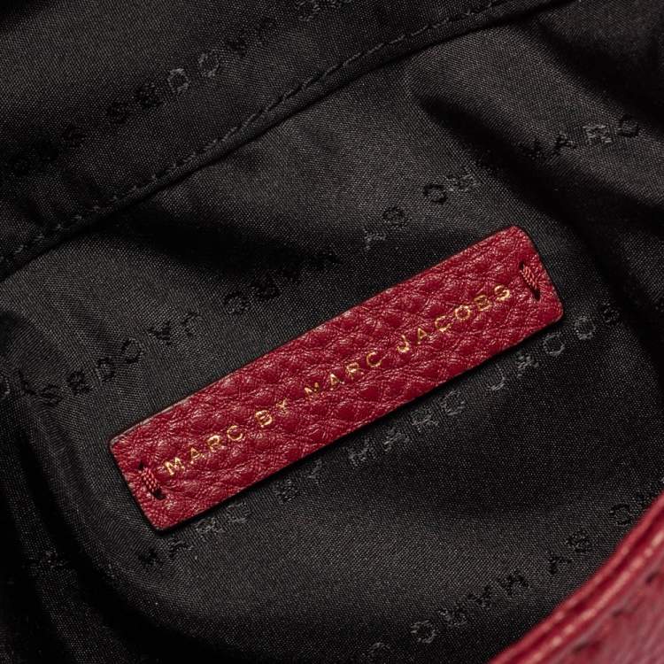 Pre Owned Marc by Marc Jacobs Burgundy Leather Petal to the Metal Natasha Bird Crossbody Bag