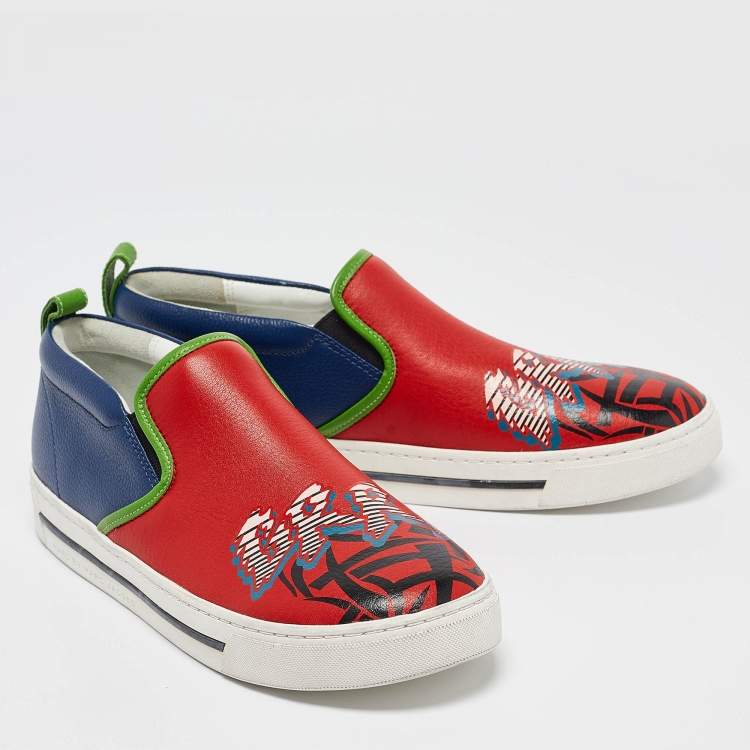 Pre Owned Marc by Marc Jacobs Red Leather Slip On Sneakers Size 40