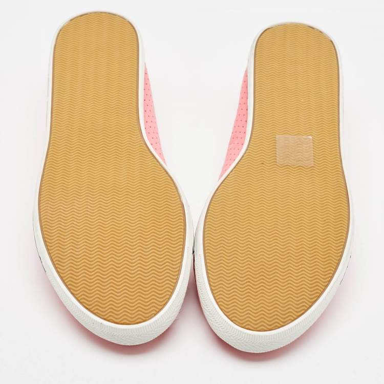 Pre Owned Marc by Marc Jacobs Pink Perforated Leather Mouse Flats Size 39