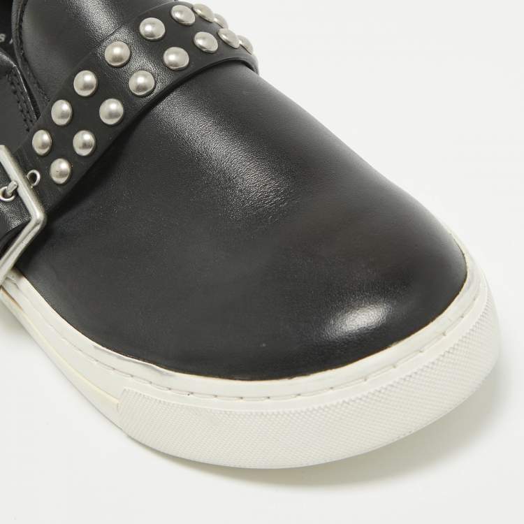 Pre Owned Marc by Marc Jacobs Black Leather Slip On Sneakers Size 37