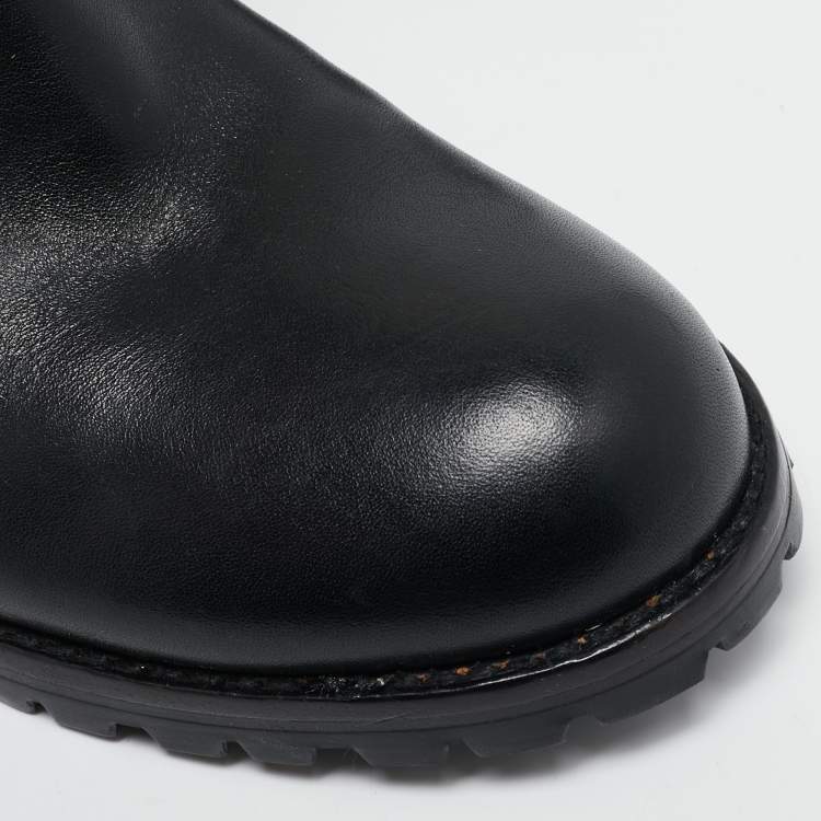 Pre Owned Marc by Marc Jacobs Black Leather Ankle Length Engineer Buckle Boots Size 39