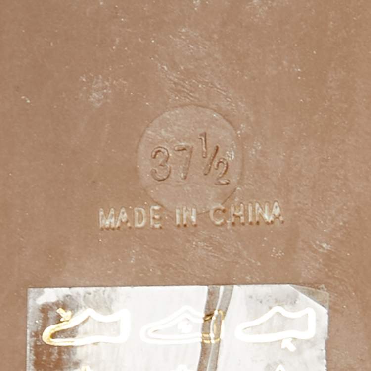 Pre Owned Marc by Marc Jacobs Metallic Bronze Leather Loafers Size 37.5