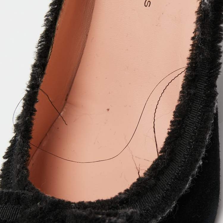 Pre Owned Marc by Marc Jacobs Black Suede Bow Pointy Pumps Size 40