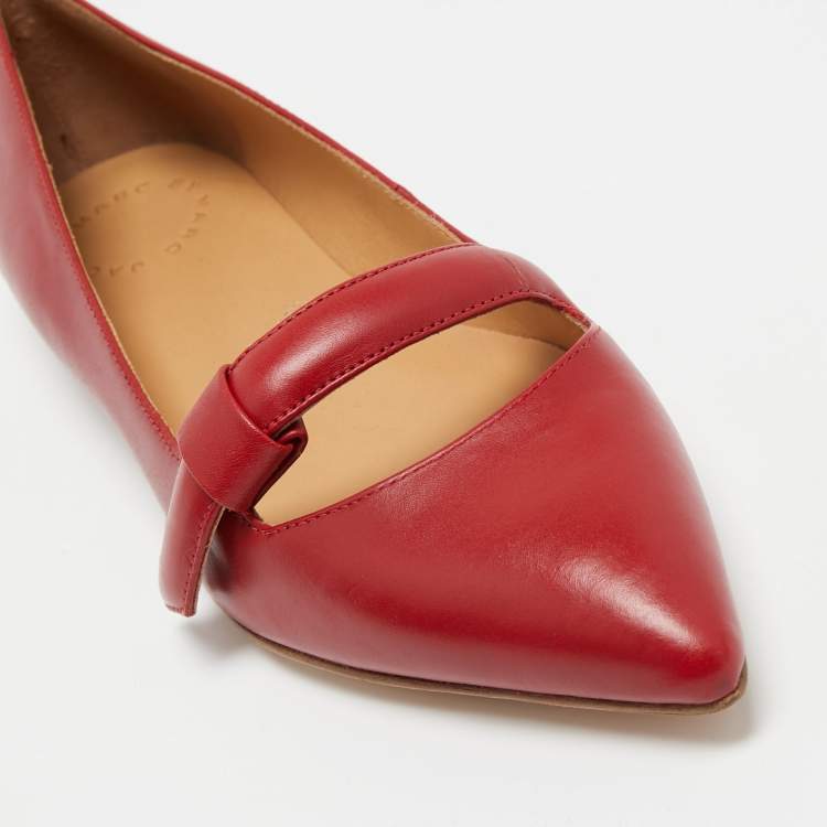 Pre Owned Marc by Marc Jacobs Red Leather Ballet Flats Size 36.5
