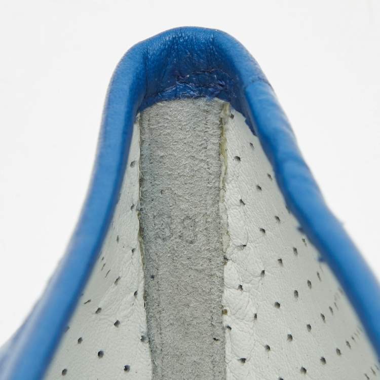 Pre Owned Marc by Marc Jacobs Blue Perforated Leather Mouse Ballet Flats Size 38