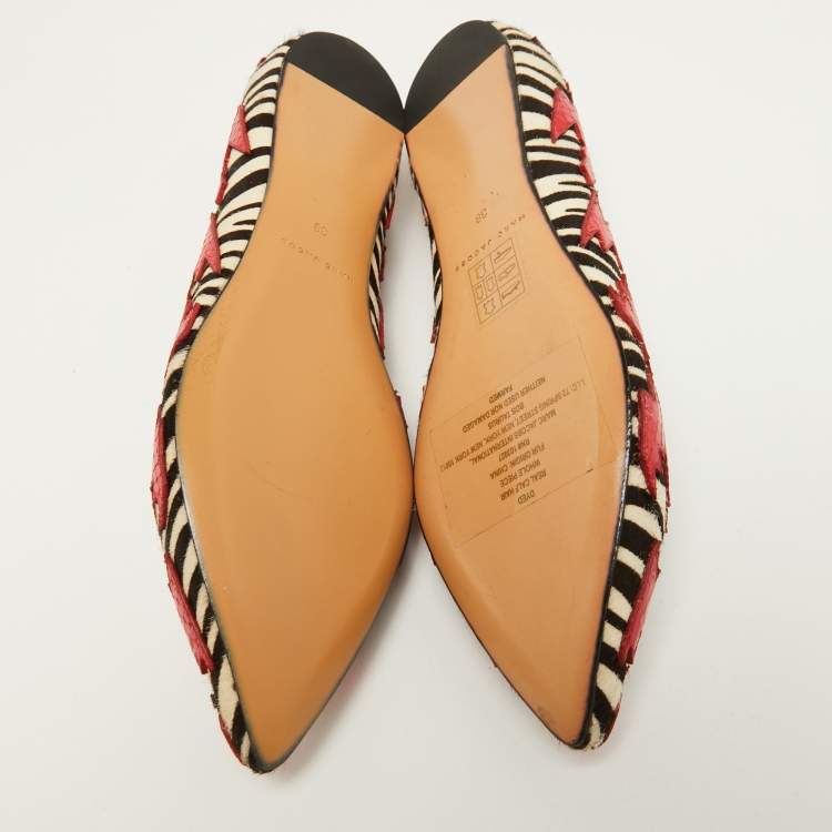 Pre Owned Marc By Marc Jacobs Multicolor Calf hair Joan Pointed Toe Ballet Flats Size 38