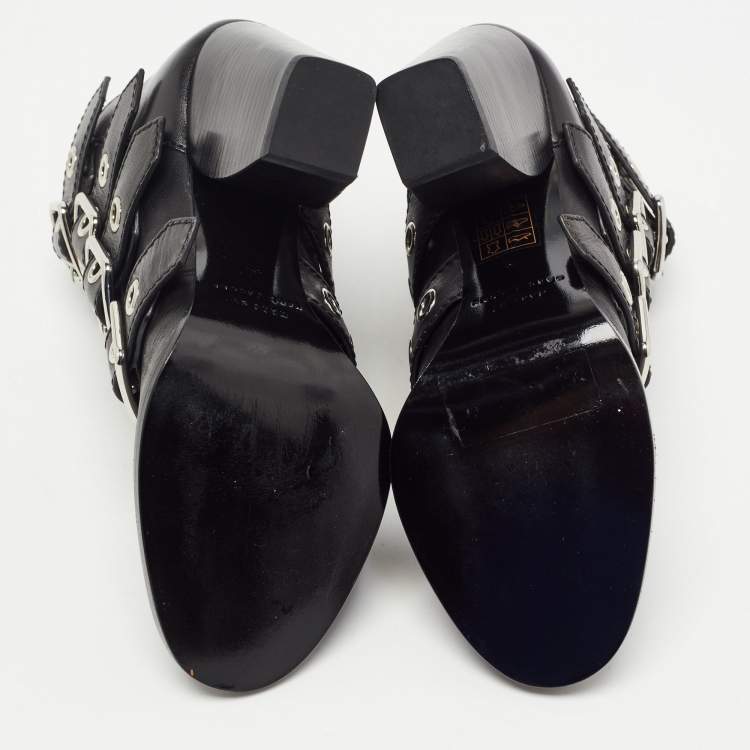 Pre Owned Marc by Marc Jacobs Black Leather Victorian Ankle Boots Size 36