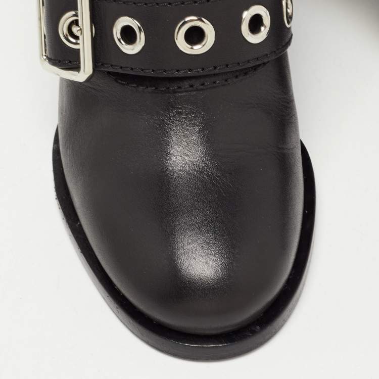 Pre Owned Marc by Marc Jacobs Black Leather Victorian Ankle Boots Size 36