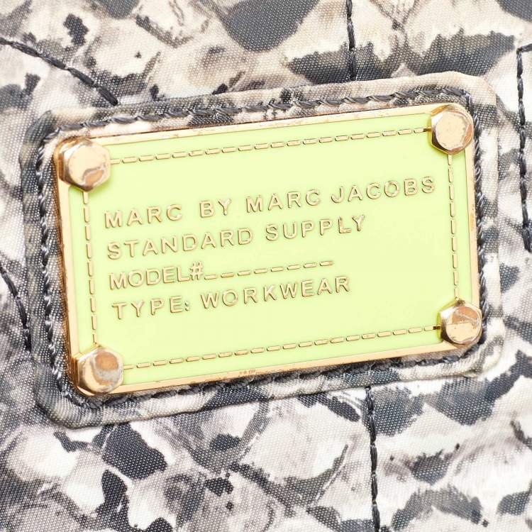 Pre Owned Marc by Marc Jacobs Grey Nylon Snakeskin Printed Laptop Case